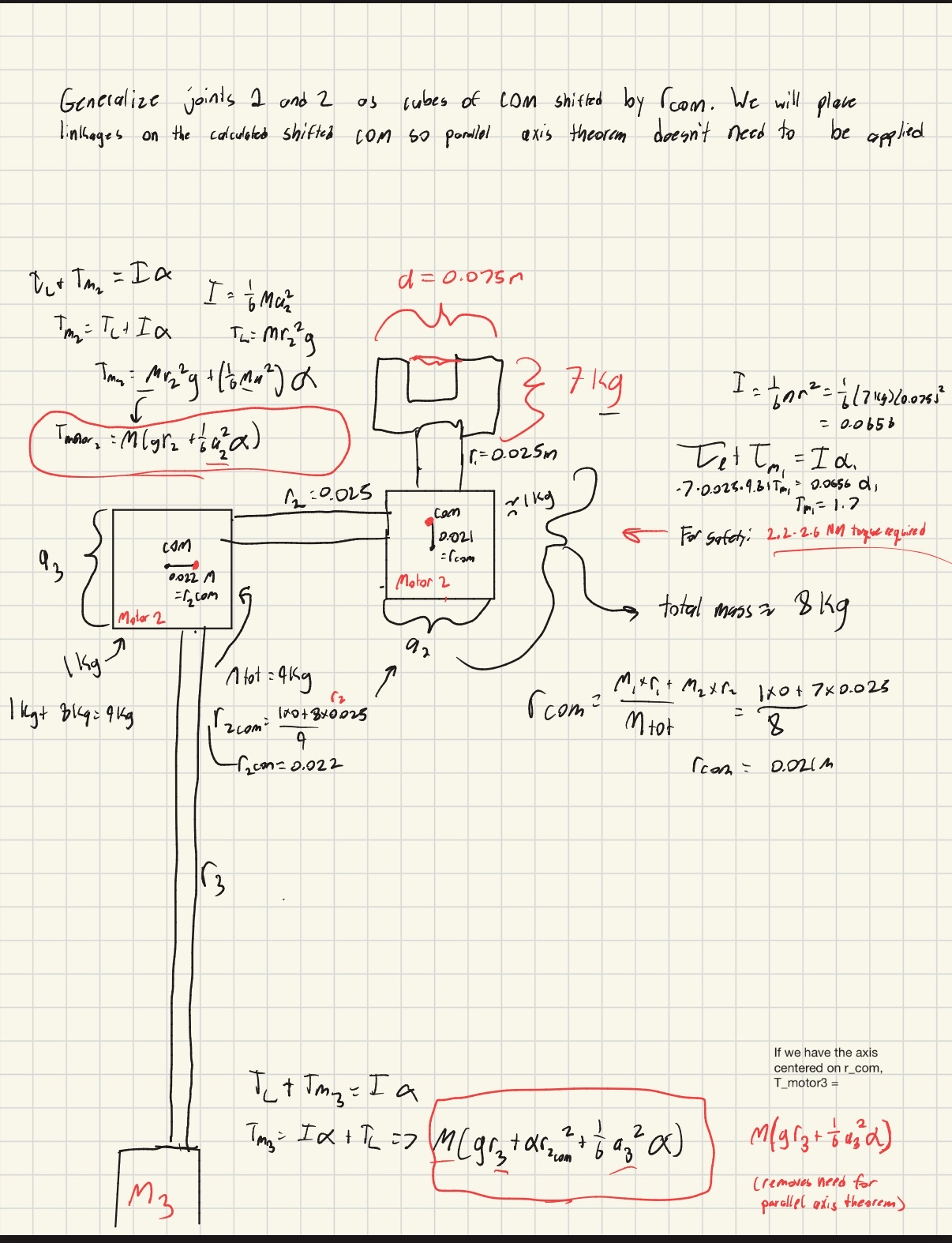 Hand calculations for torque requirements